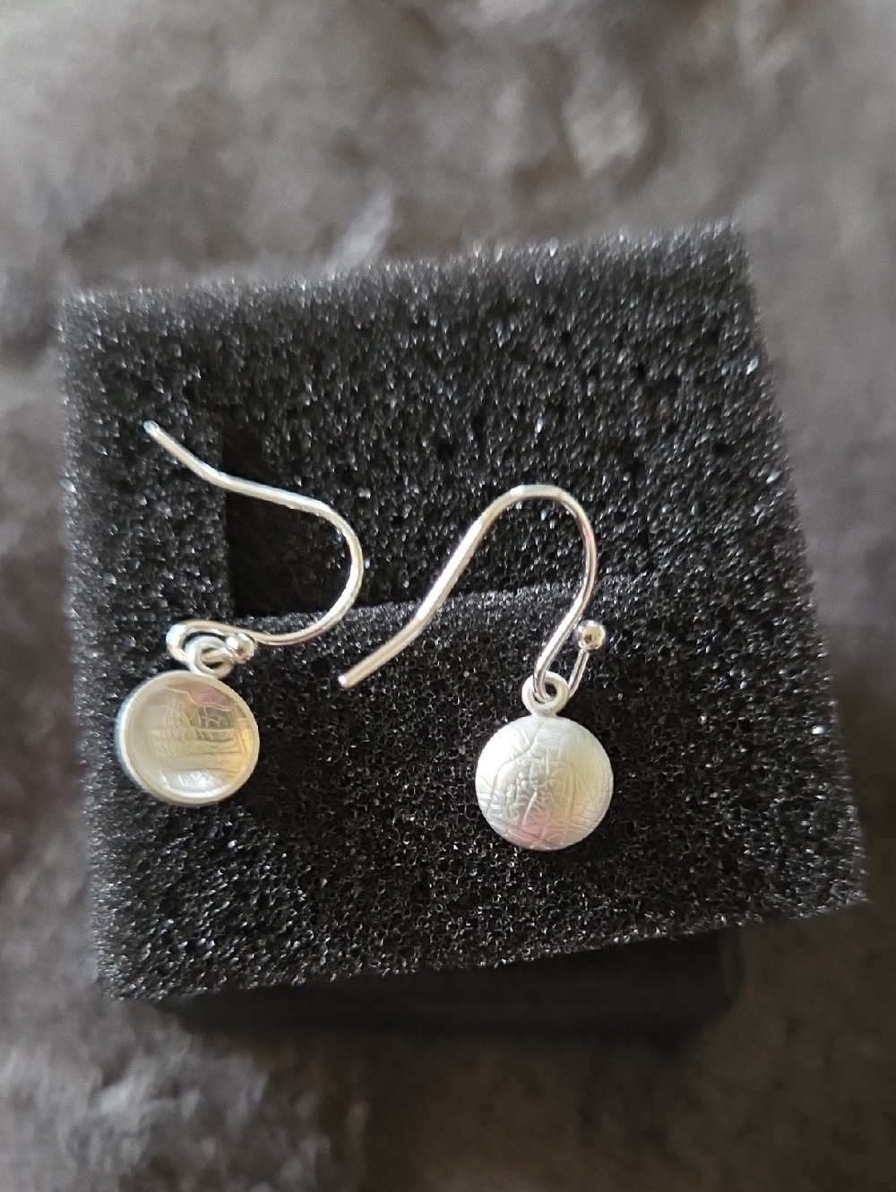 Leaf Dome Drop Silver Earrings - Women Jewelry